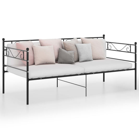 Berkfield Sofa Bed Frame Black Metal 90x200 cm