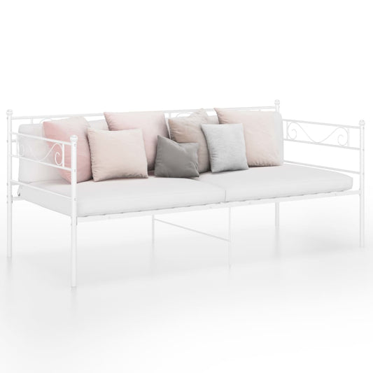 Berkfield Sofa Bed Frame White Metal 90x200 cm