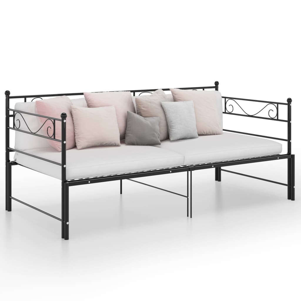 Berkfield Pull-out Sofa Bed Frame Black Metal 90x200 cm