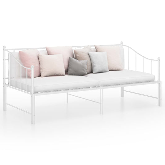 Berkfield Pull-out Sofa Bed Frame White Metal 90x200 cm
