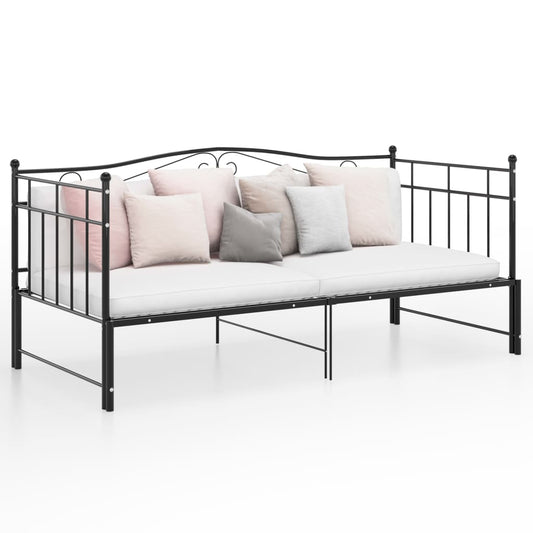 Berkfield Pull-out Sofa Bed Frame Black Metal 90x200 cm