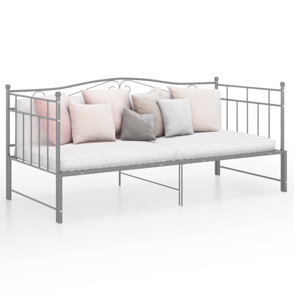 Berkfield Pull-out Sofa Bed Frame Grey Metal 90x200 cm