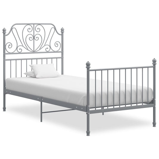 Berkfield Bed Frame Grey Metal 100x200 cm