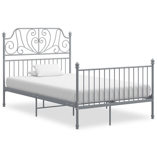 Berkfield Bed Frame Grey Metal 120x200 cm