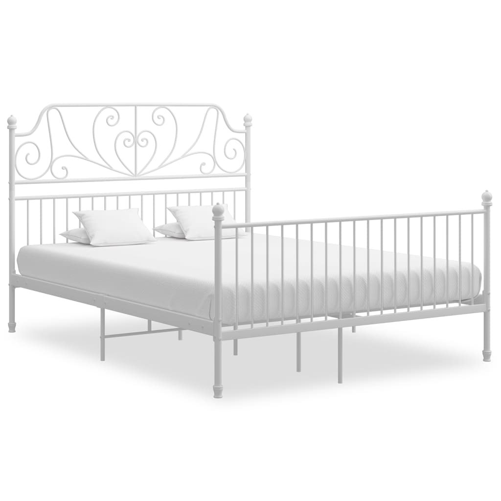 Berkfield Bed Frame White Metal 160x200 cm