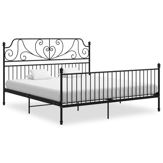 Berkfield Bed Frame Black Metal 200x200 cm