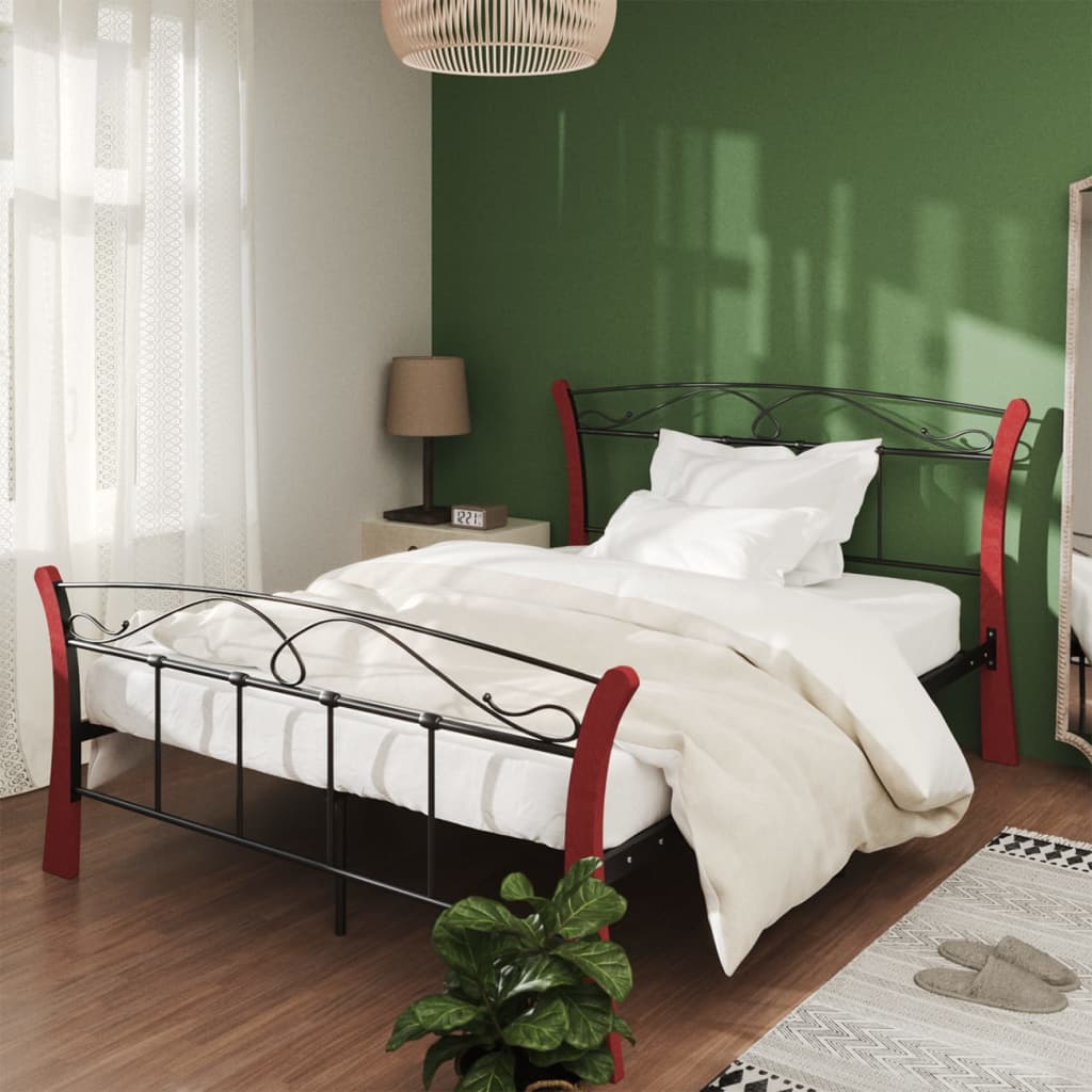 Berkfield Bed Frame Black Metal 120x200 cm