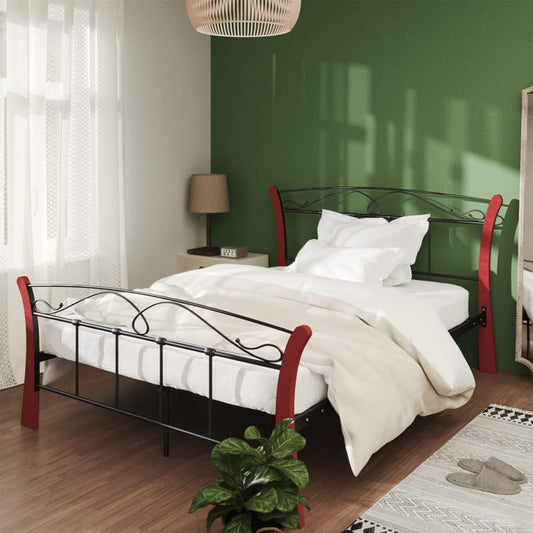 Berkfield Bed Frame Black Metal 120x200 cm
