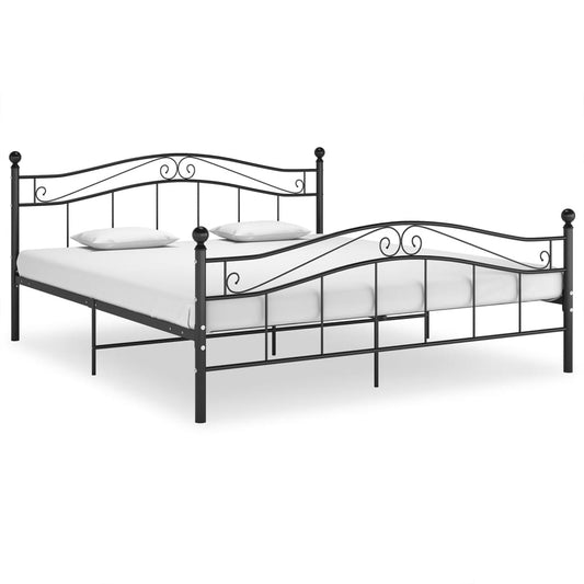 Berkfield Bed Frame Black Metal 140x200 cm