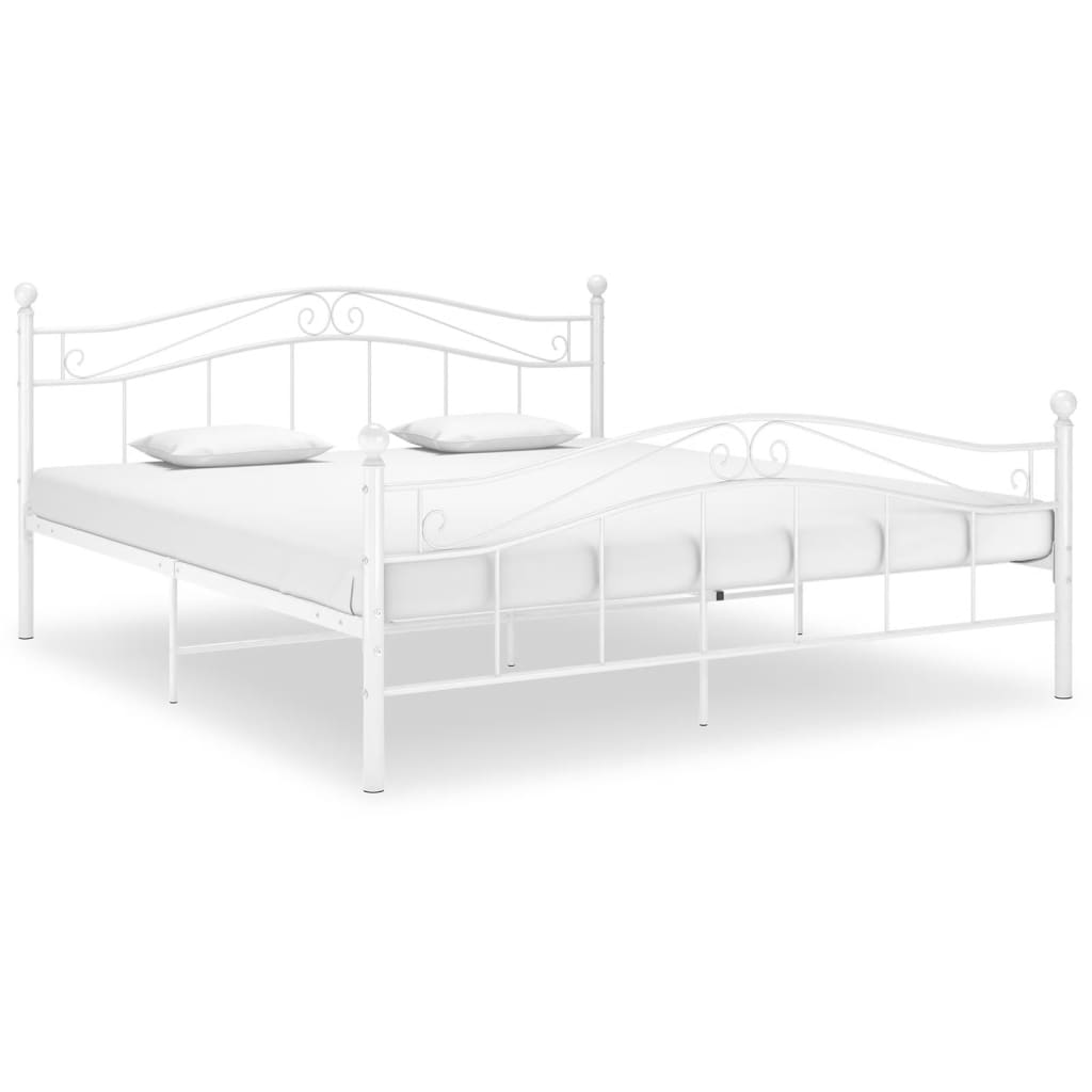 Berkfield Bed Frame White Metal 140x200 cm
