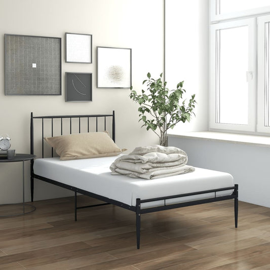 Berkfield Bed Frame Black Metal 100x200 cm