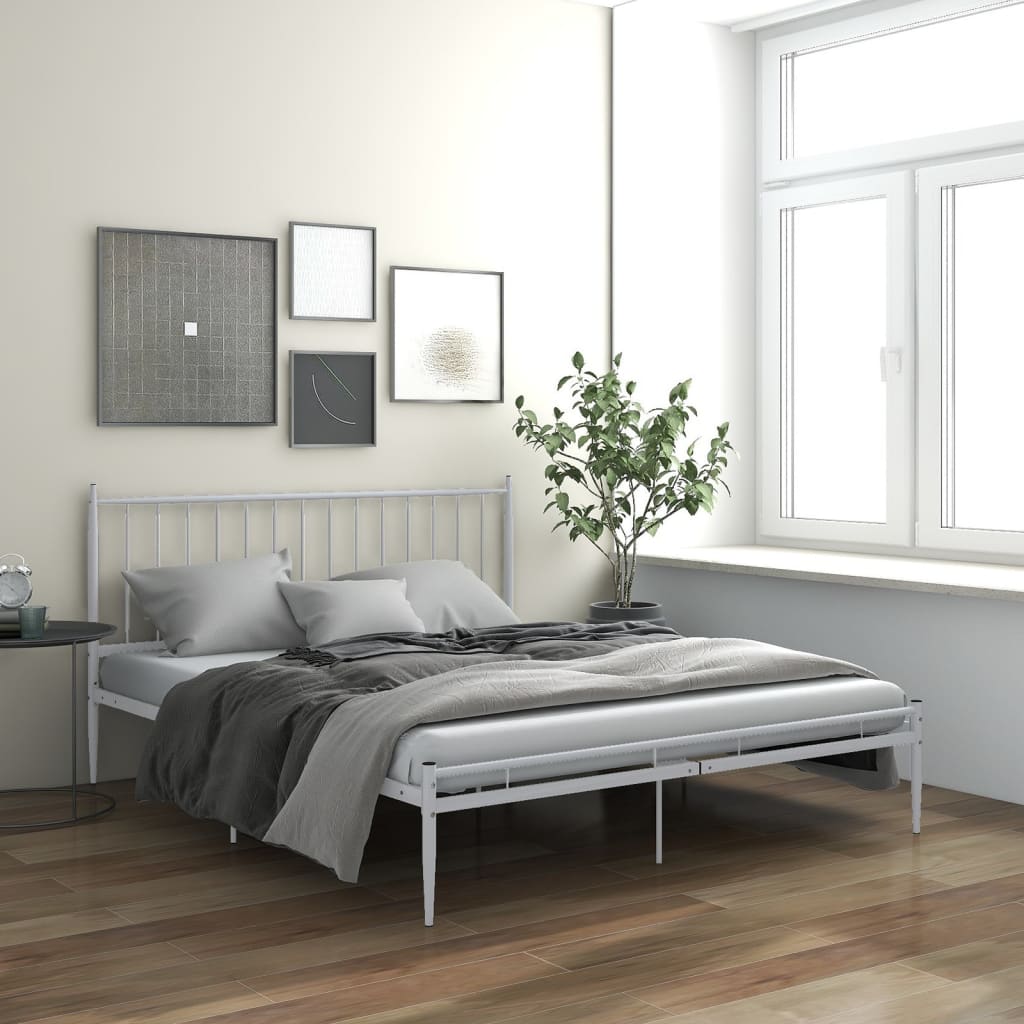 Berkfield Bed Frame White Metal 180x200 cm 6FT Super King