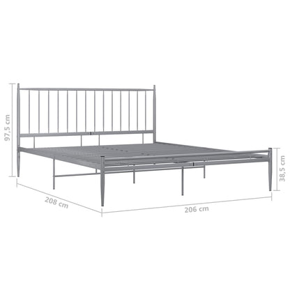 Berkfield Bed Frame Grey Metal 200x200 cm