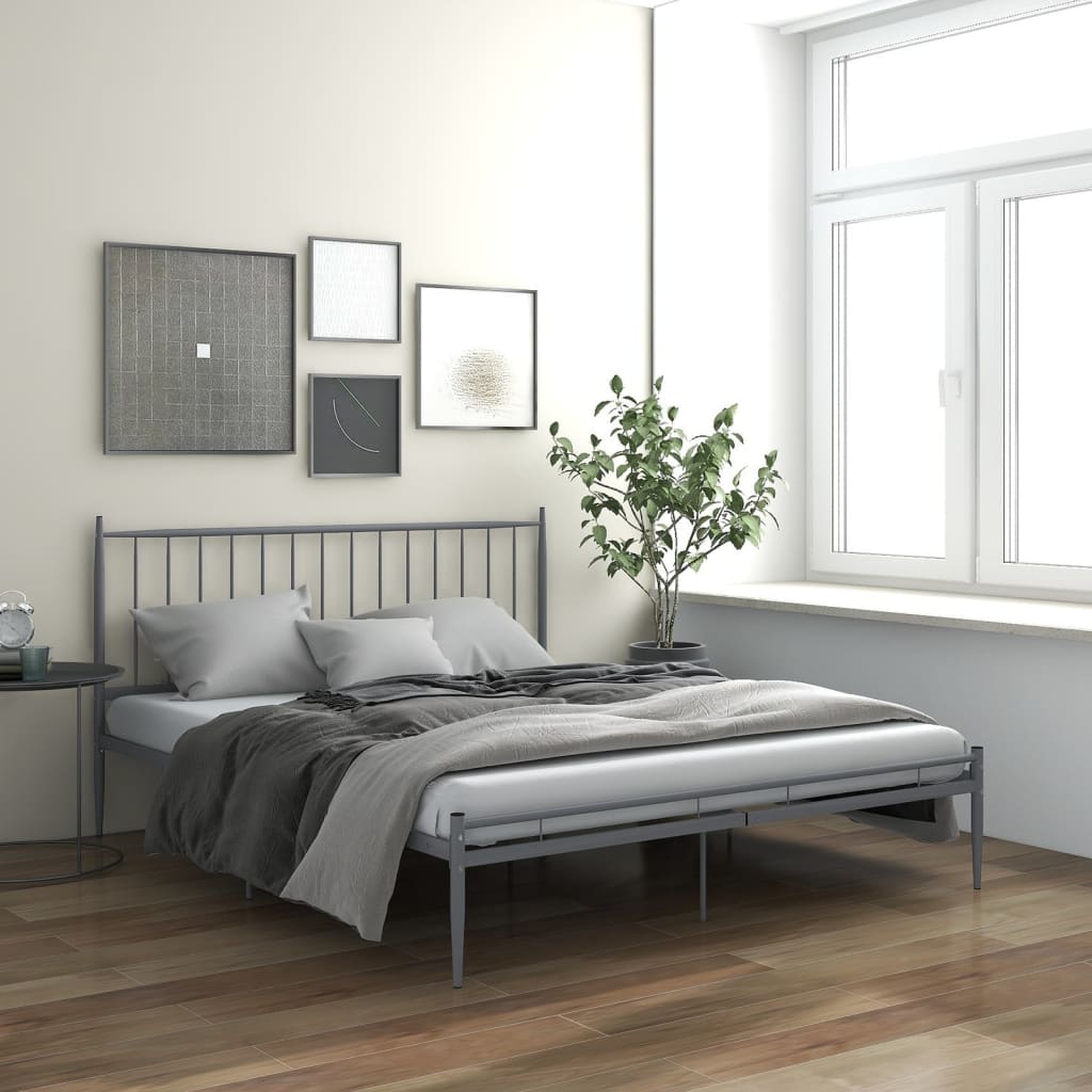 Berkfield Bed Frame Grey Metal 200x200 cm