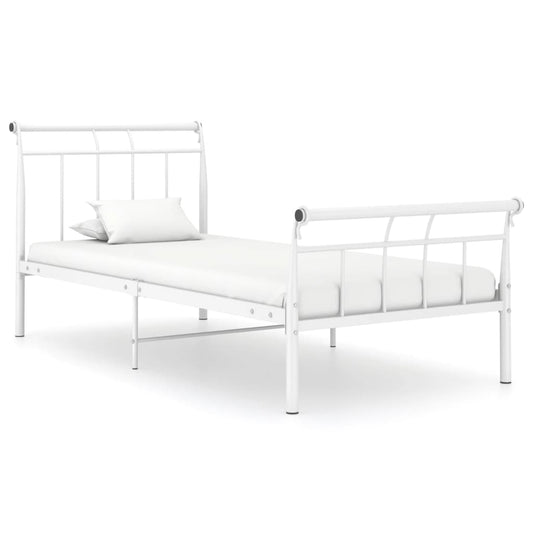 Berkfield Bed Frame White Metal 90x200 cm