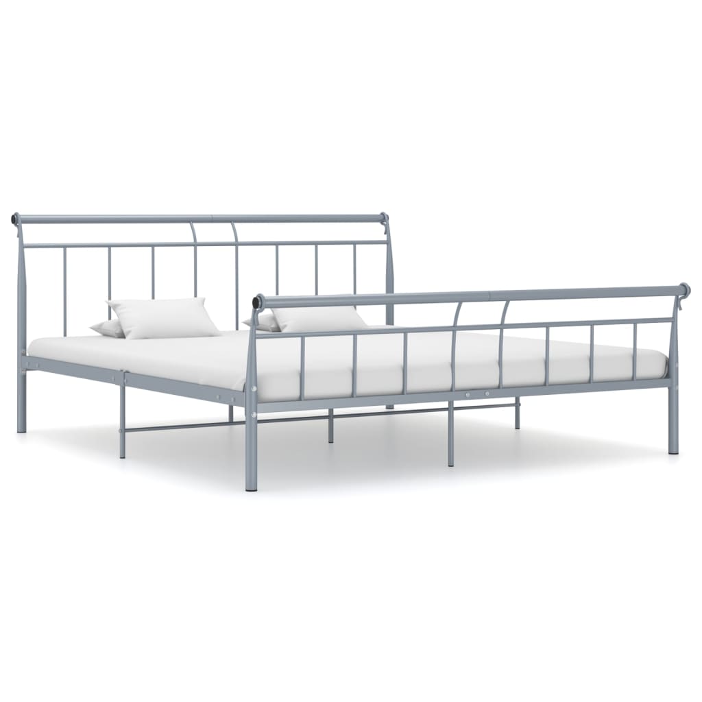 Berkfield Bed Frame Grey Metal 160x200 cm