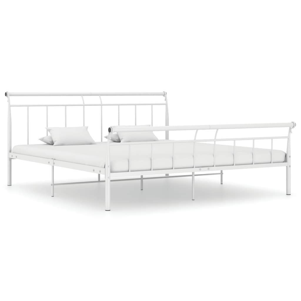 Berkfield Bed Frame White Metal 200x200 cm