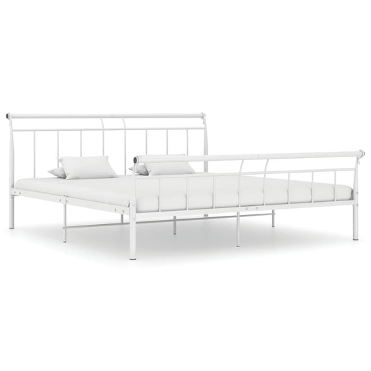 Berkfield Bed Frame White Metal 200x200 cm