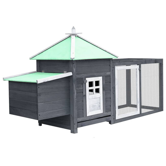 Berkfield Chicken Coop with Nest Box Grey 190x72x102 cm Solid Firwood