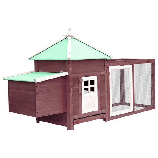 Berkfield Chicken Coop with Nest Box Mocha 190x72x102 cm Solid Firwood