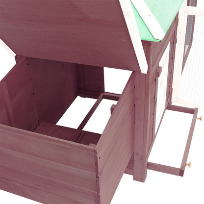 Berkfield Chicken Coop with Nest Box Mocha 190x72x102 cm Solid Firwood