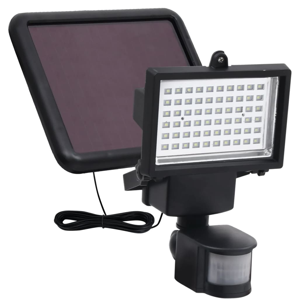 Berkfield Garden Solar Powered LED Spotlight with Sensor Black