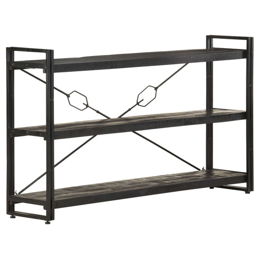 Berkfield 3-Tier Bookcase Black 140x30x80 cm Solid Mango Wood