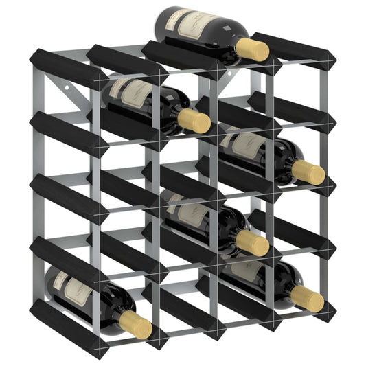 Berkfield Wine Rack for 20 Bottles Black Solid Pine Wood