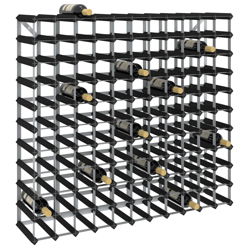 Berkfield Wine Rack for 120 Bottles Black Solid Pine Wood