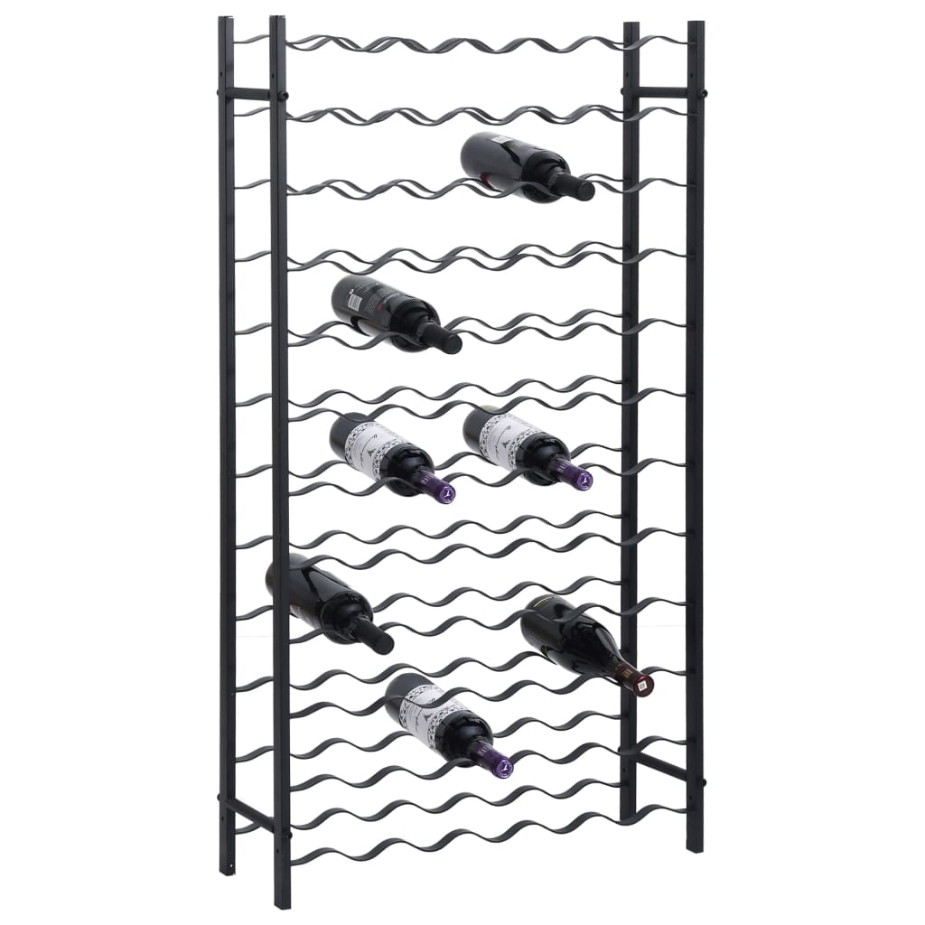 Berkfield Wine Rack for 72 Bottles Black Iron