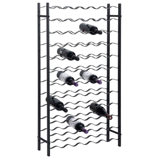 Berkfield Wine Rack for 72 Bottles Black Iron