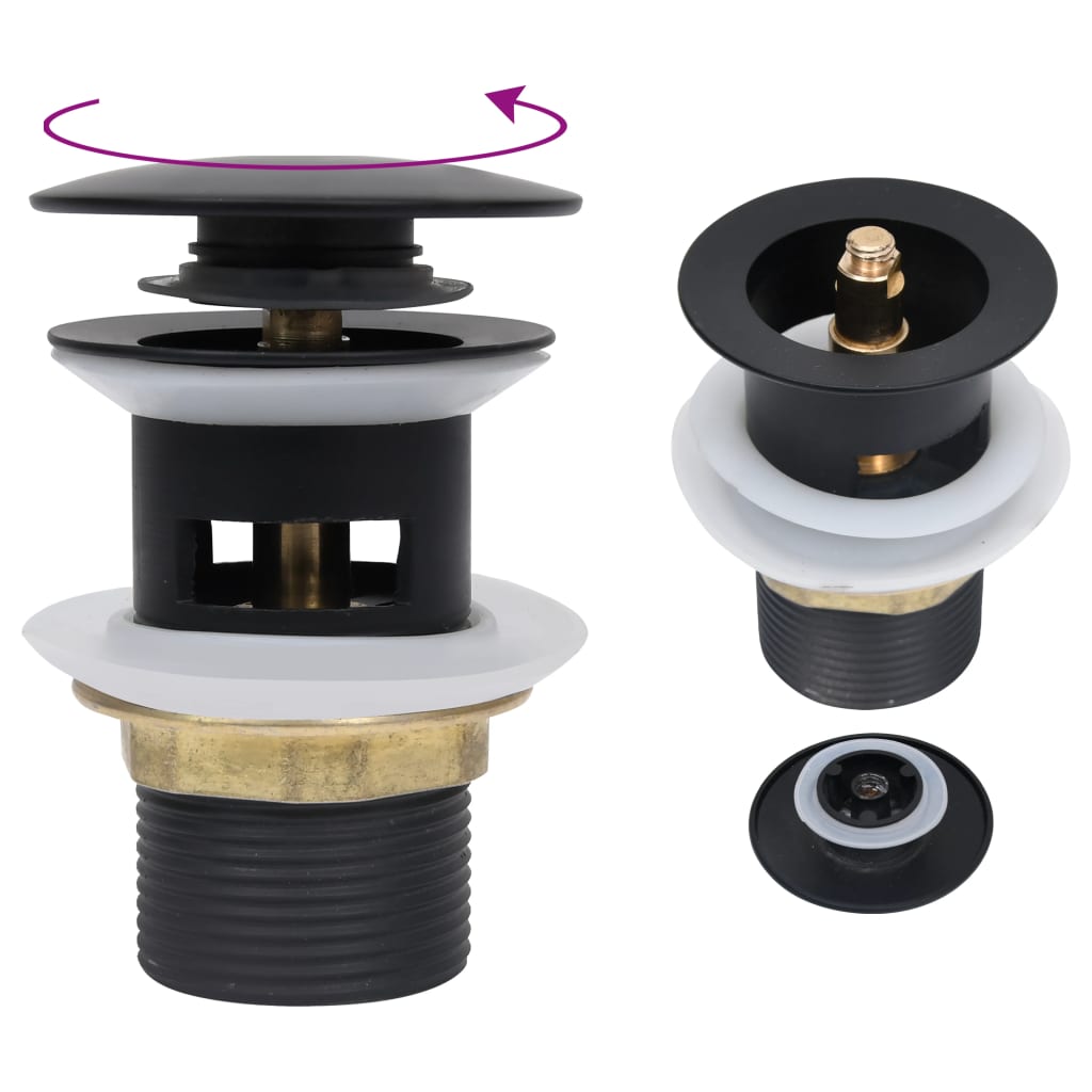 Berkfield Push Drain with Overflow Function Black 6.4x6.4x9.1 cm