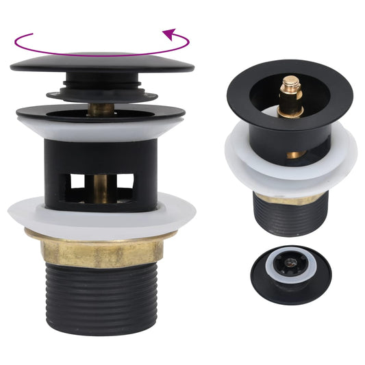Berkfield Push Drain with Overflow Function Black 6.4x6.4x9.1 cm