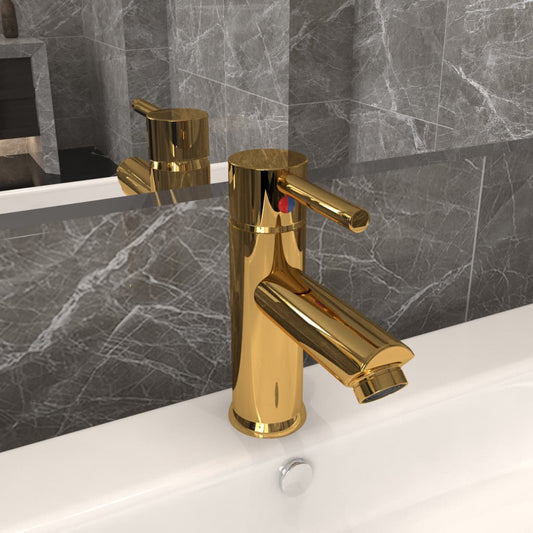 Berkfield Bathroom Basin Faucet Gold 130x176 mm