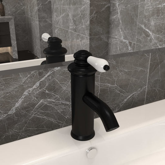 Berkfield Bathroom Basin Faucet Black 130x180 mm