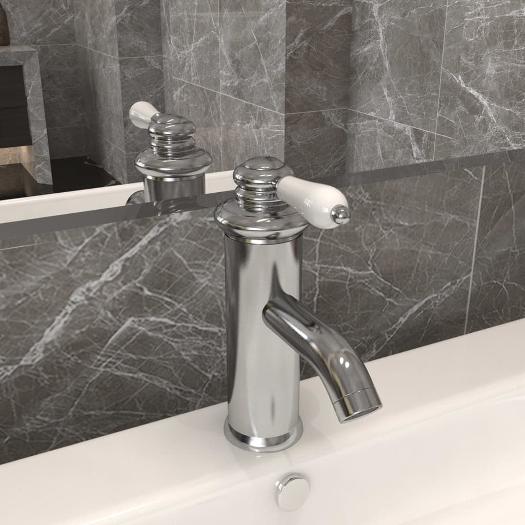 Berkfield Bathroom Basin Faucet Silver 130x180 mm