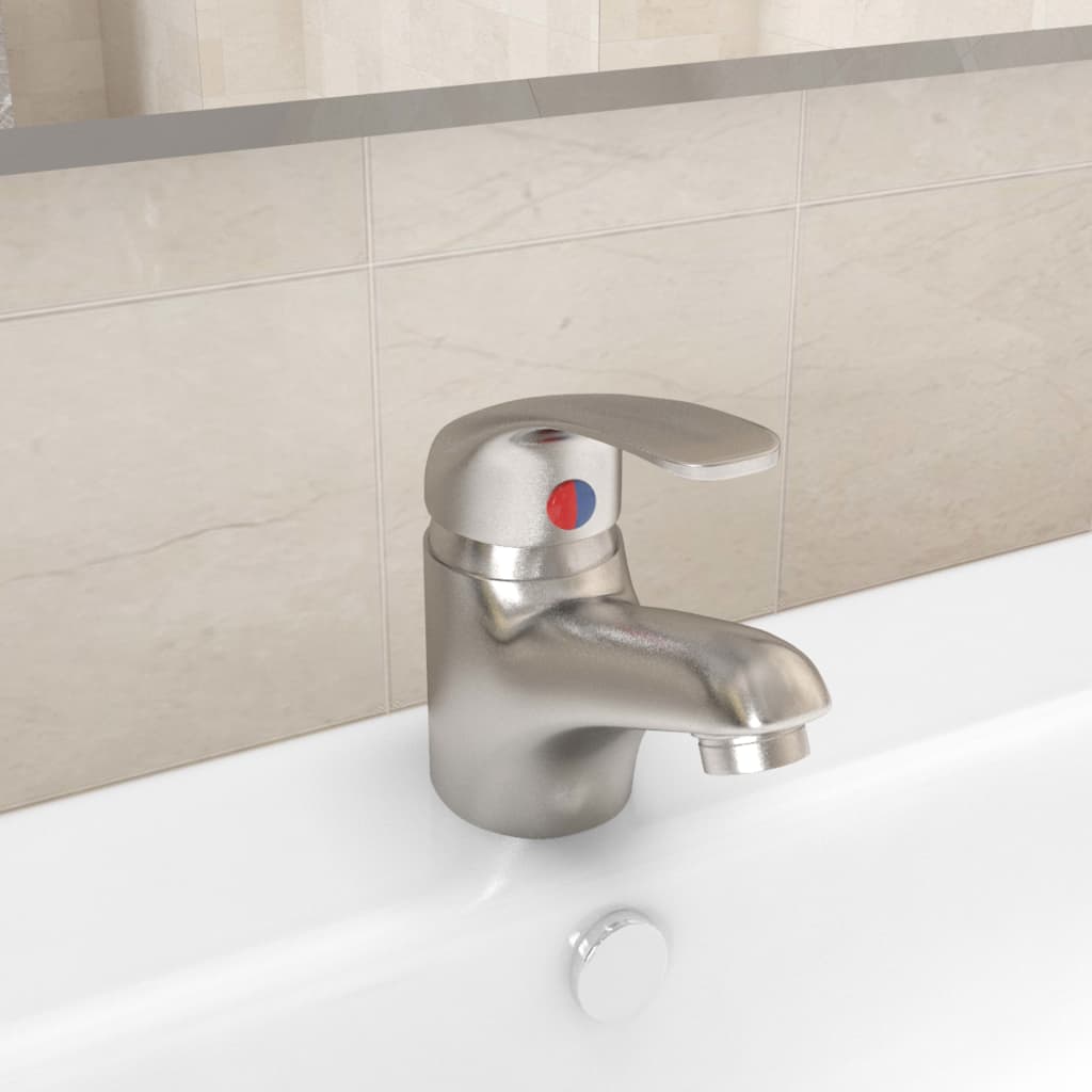 Berkfield Basin Mixer Tap Silver 13x10 cm