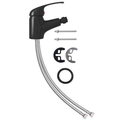 Berkfield Bathroom Bidet Mixer Tap Black 13x12 cm