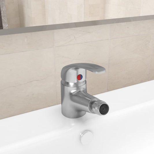 Berkfield Bathroom Bidet Mixer Tap Silver 13x12 cm