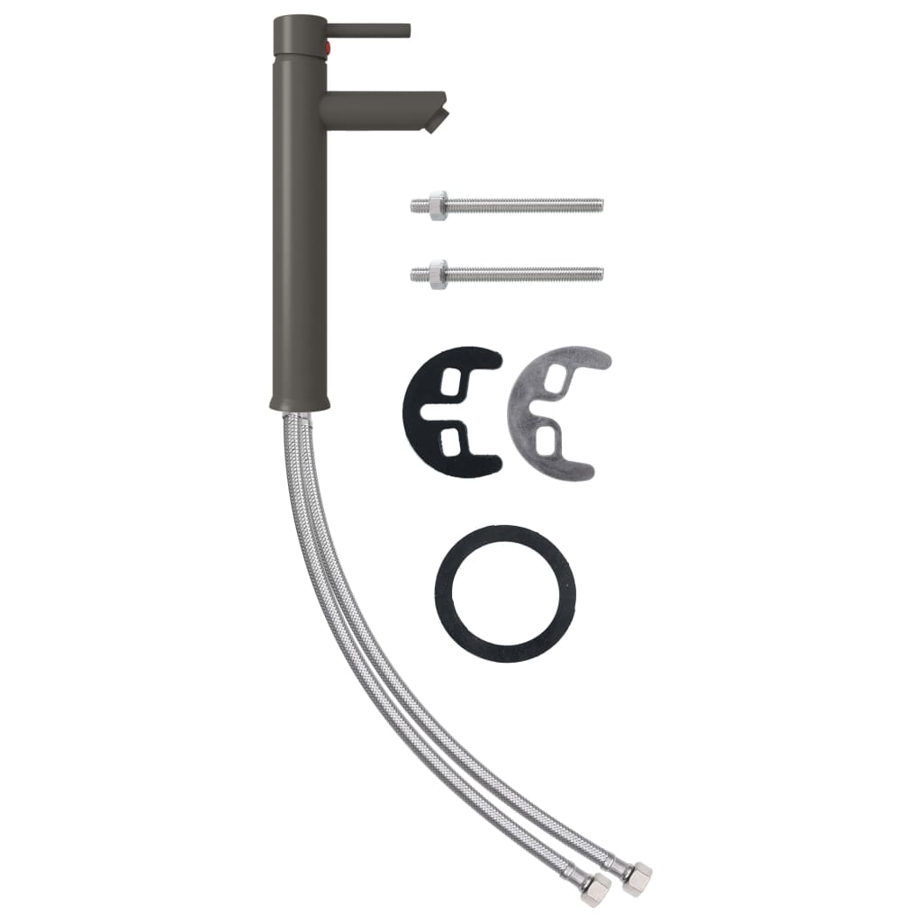 Berkfield Bathroom Mixer Tap Grey 12x30 cm