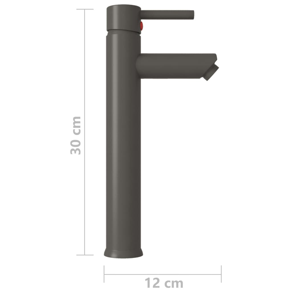 Berkfield Bathroom Mixer Tap Grey 12x30 cm