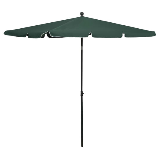 Berkfield Garden Parasol with Pole 210x140 cm Green