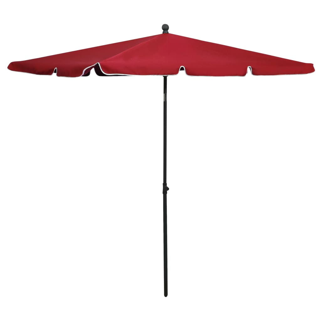 Berkfield Garden Parasol with Pole 210x140 cm Bordeaux Red
