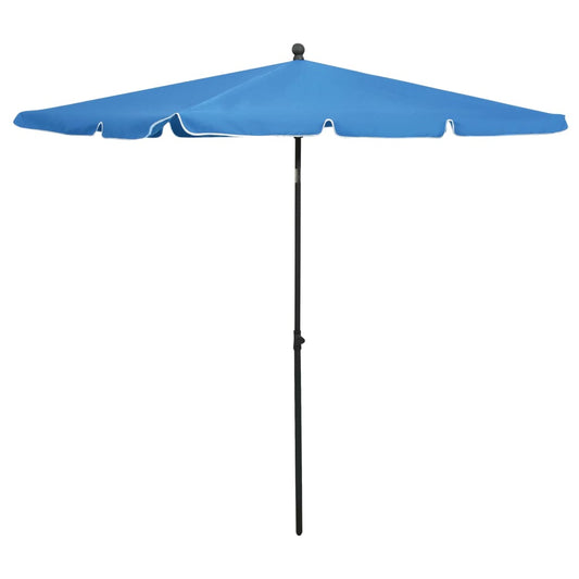 Berkfield Garden Parasol with Pole 210x140 cm Azure Blue