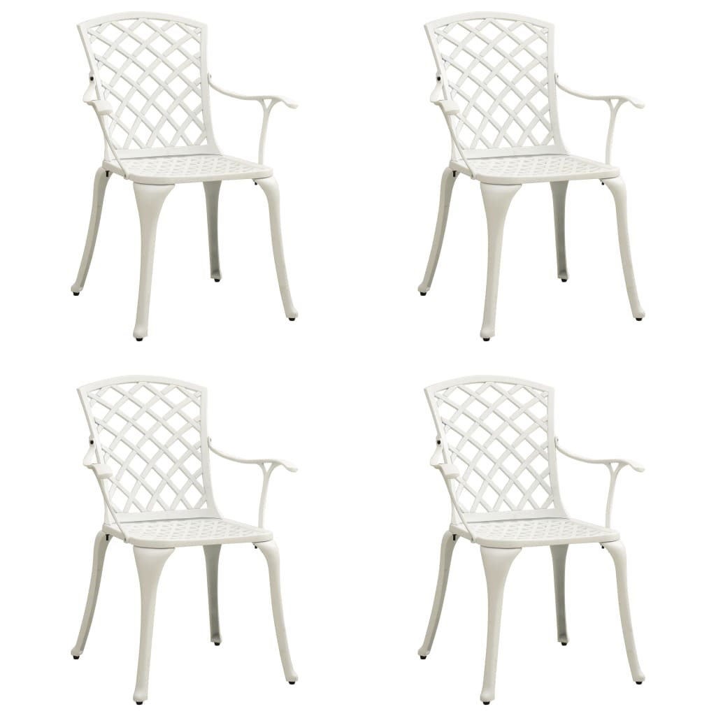 Berkfield Garden Chairs 4 pcs Cast Aluminium White