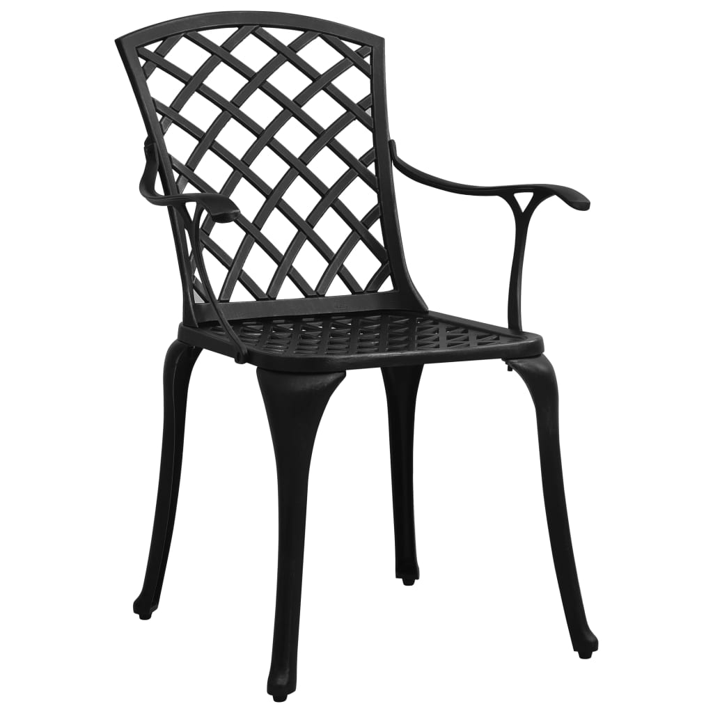 Berkfield 3 Piece Bistro Set Cast Aluminium Black