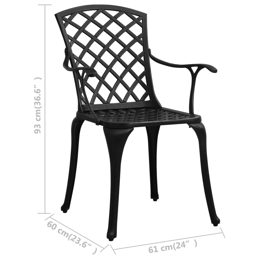 Berkfield 3 Piece Bistro Set Cast Aluminium Black