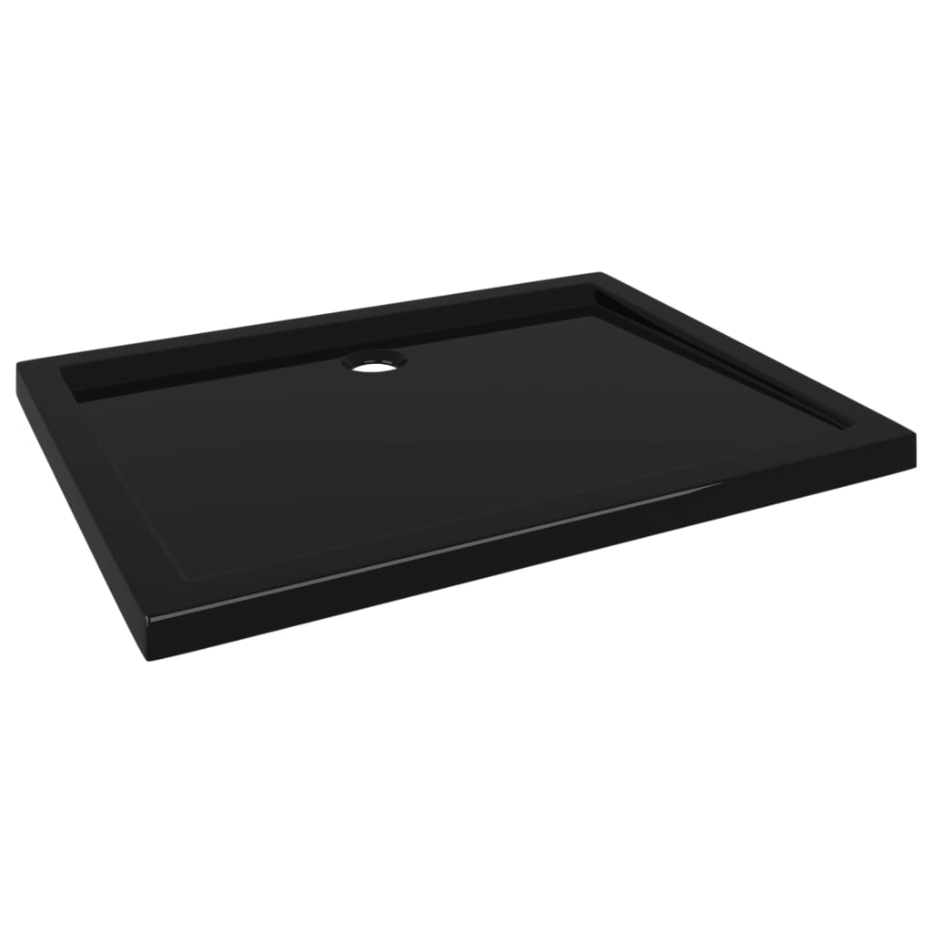 Berkfield Rectangular ABS Shower Base Tray Black 70x90 cm