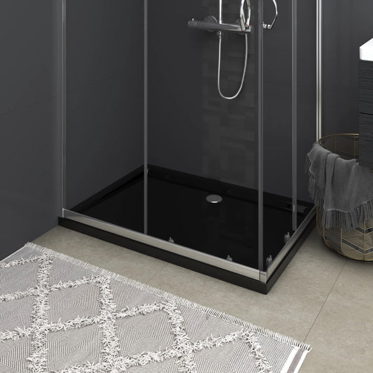 Berkfield Rectangular ABS Shower Base Tray Black 80x110 cm