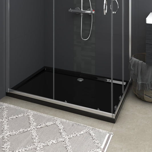 Berkfield Rectangular ABS Shower Base Tray Black 80x120 cm